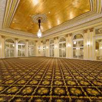 Amway Grand_Pantlind Ballroom_Ballroom_Meeting Room_Event Space_Empty_Chandelier_Mirrors_Gold Ceiling
