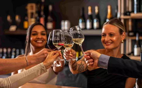 Amway Grand_Four People with wine Glasses Cheersing