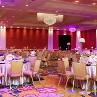 Amway Grand_Ambassador Ballroom_Wedding Set Up_Tables_Chairs_Chandeliers_Flowers